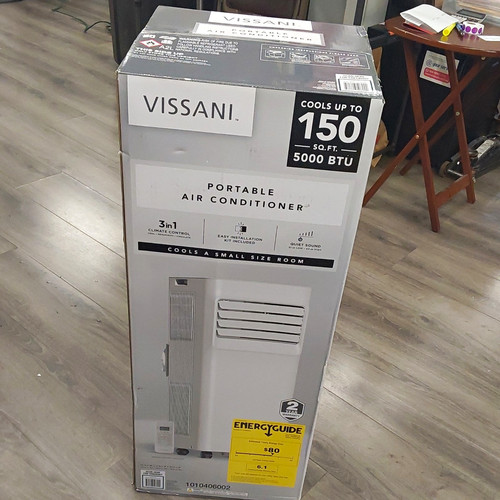 Vissani 5000 btu portable air - btu,